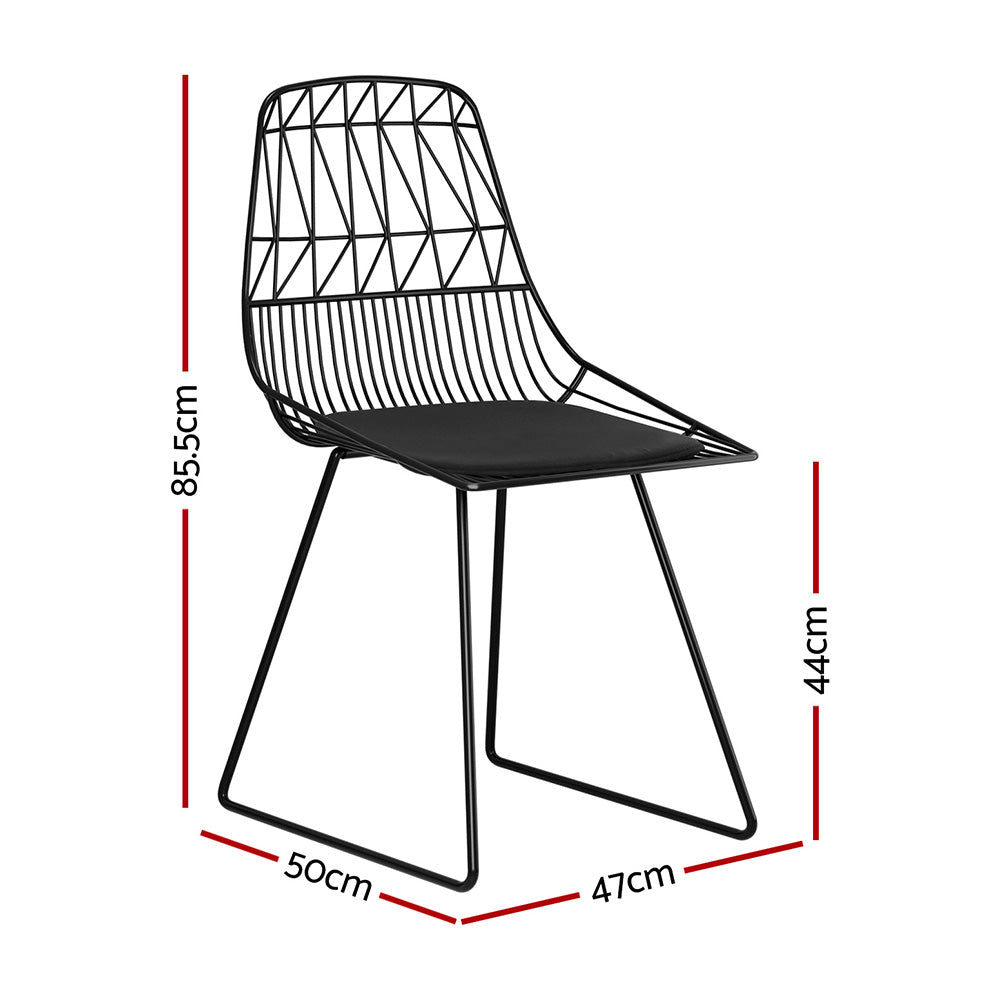 Gardeon 2PC Steel Outdoor Dining Chairs Black