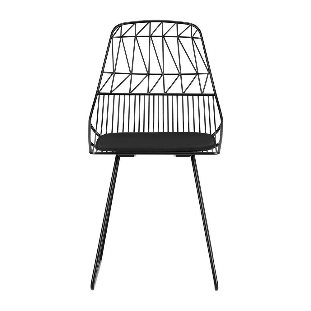 Gardeon 2PC Steel Outdoor Dining Chairs Black