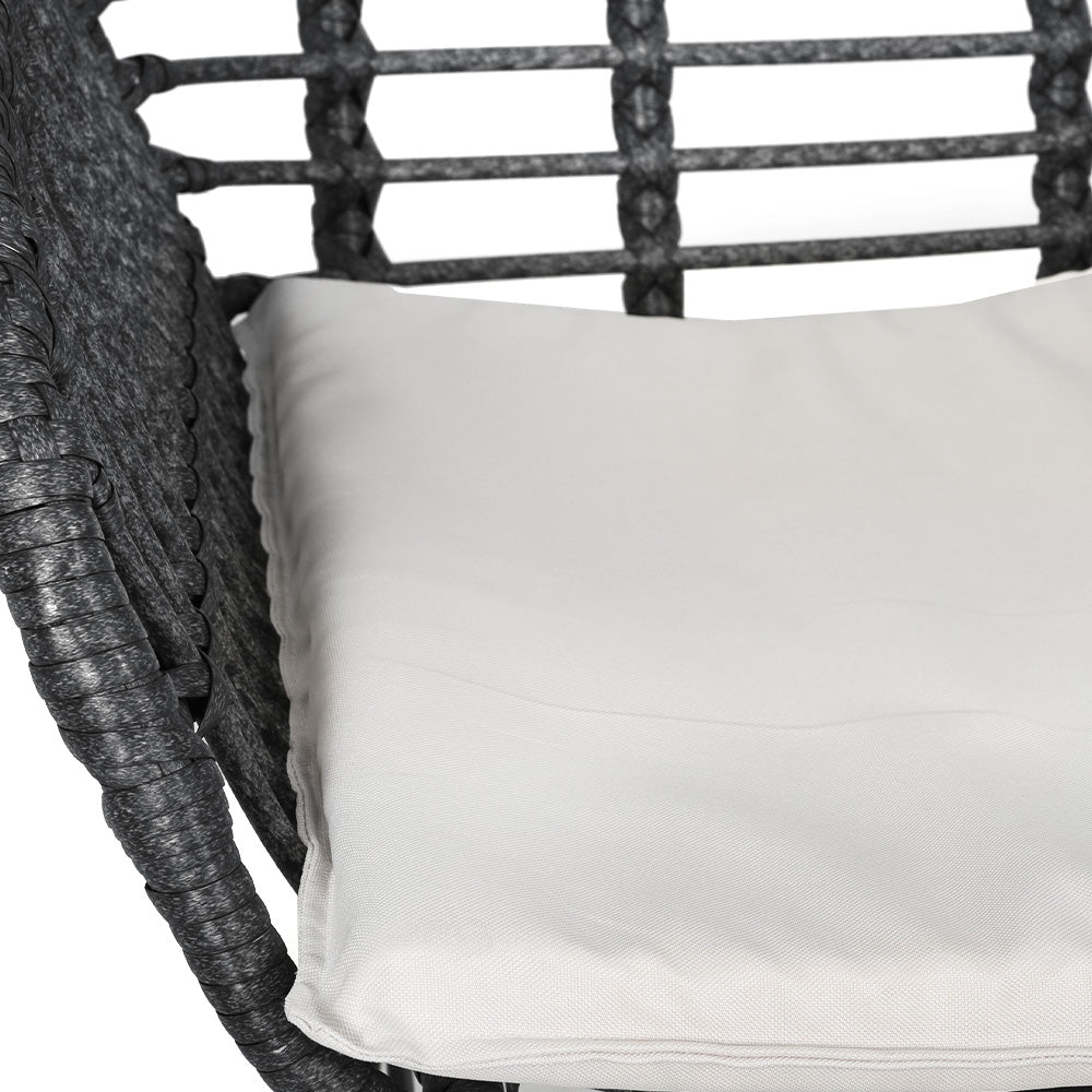 Gardeon 3PC Outdoor Lounge Setting Bistro Set Dark Grey