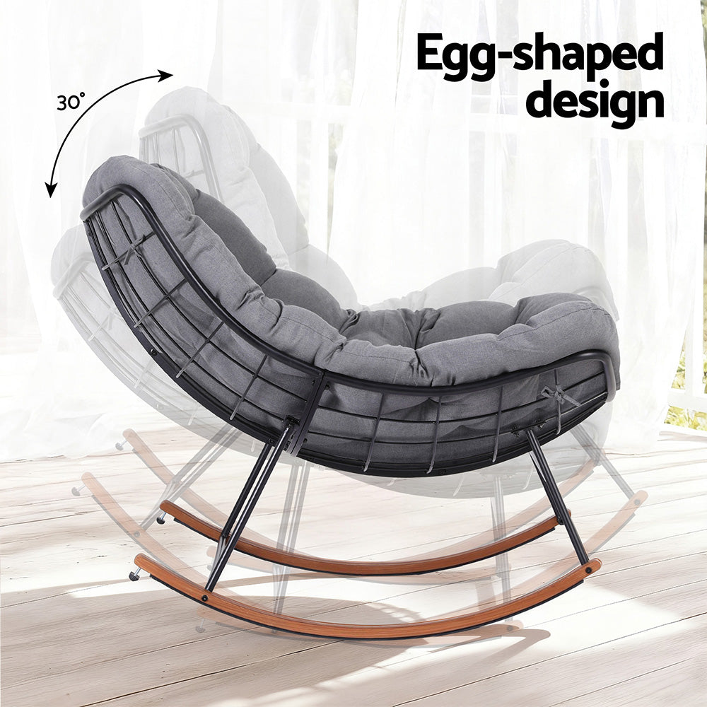 Gardeon Outdoor Rocking Chair Furniture Papasan Recliner Garden Patio Lounge Setting