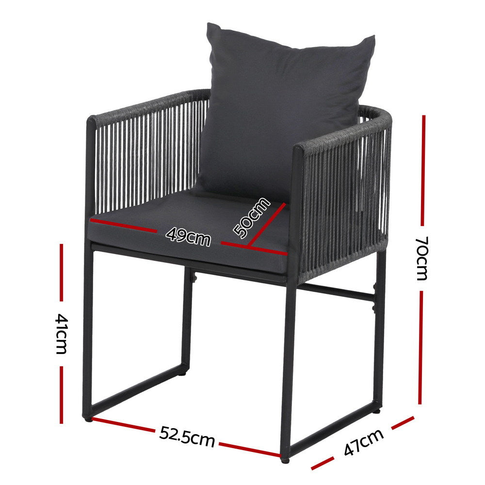 Gardeon 2 Piece Outdoor Dining Chairs Woven Rope Patio Furniture