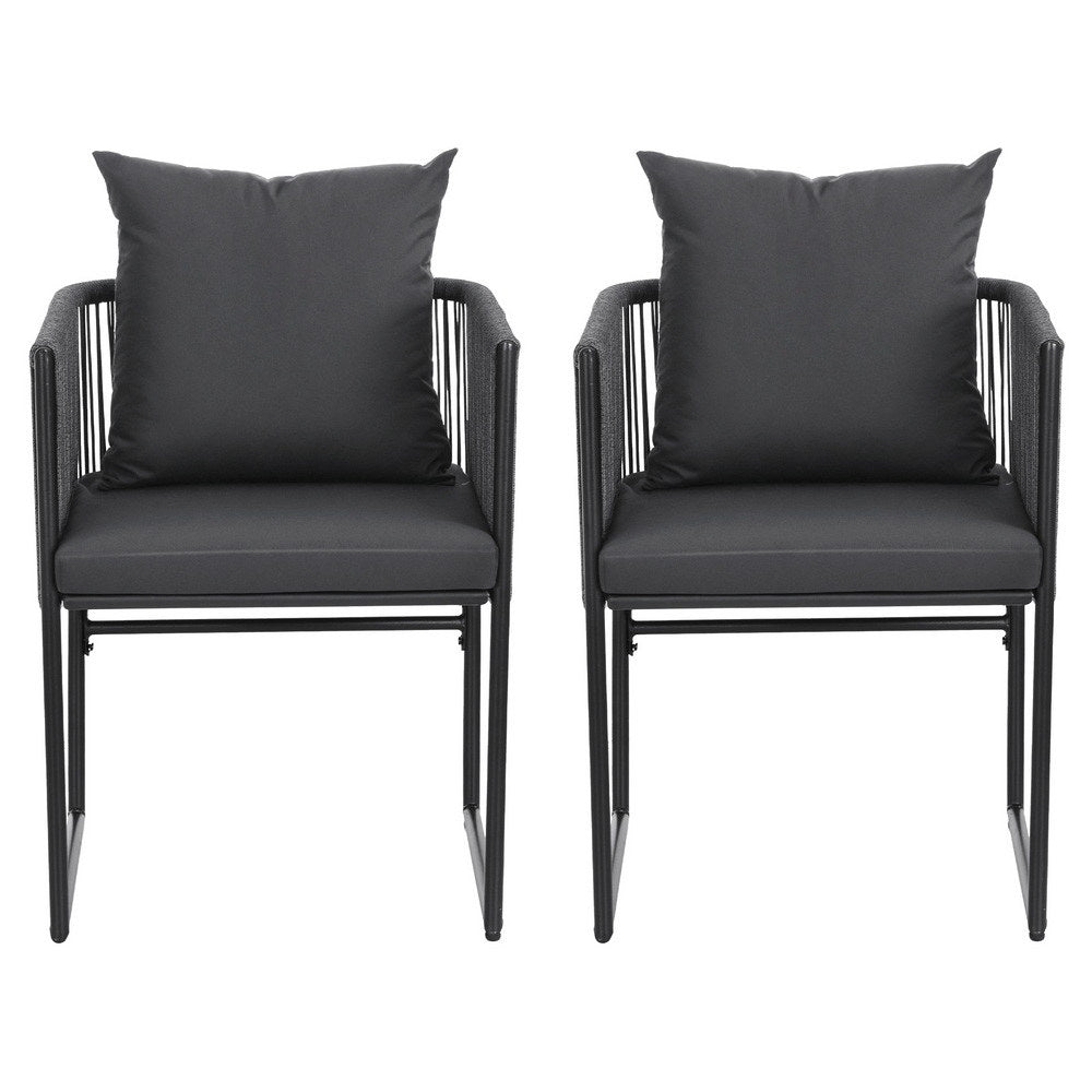 Gardeon 2 Piece Outdoor Dining Chairs Woven Rope Patio Furniture