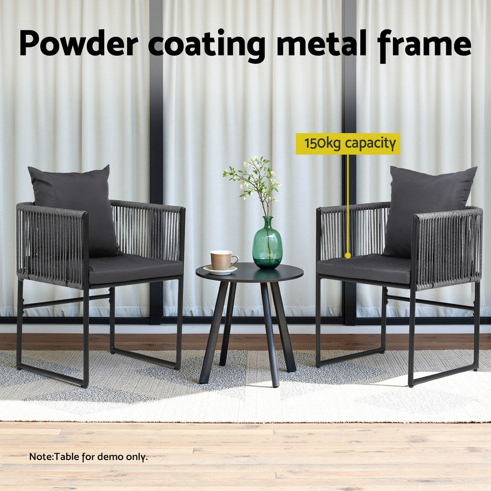Gardeon 2 Piece Outdoor Dining Chairs Woven Rope Patio Furniture