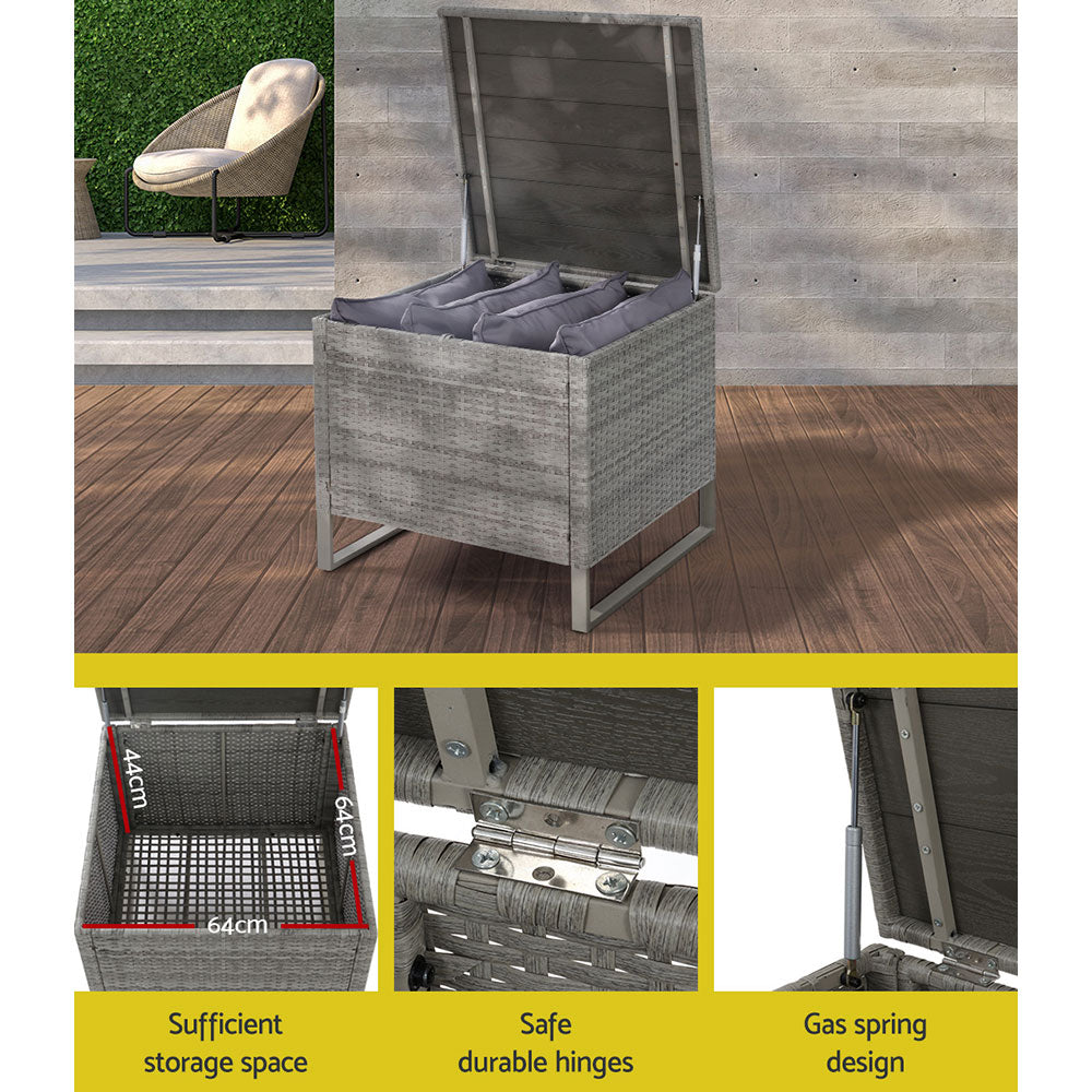 Gardeon 4-Seater Outdoor Lounge Set Wicker Grey