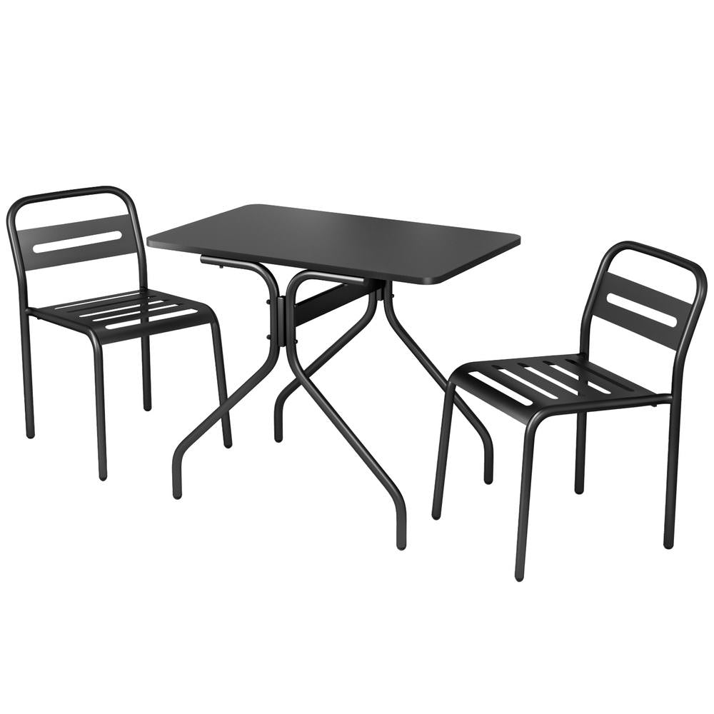 Weather-Resistant Steel 3PC Outdoor Bistro Set - Gardeon