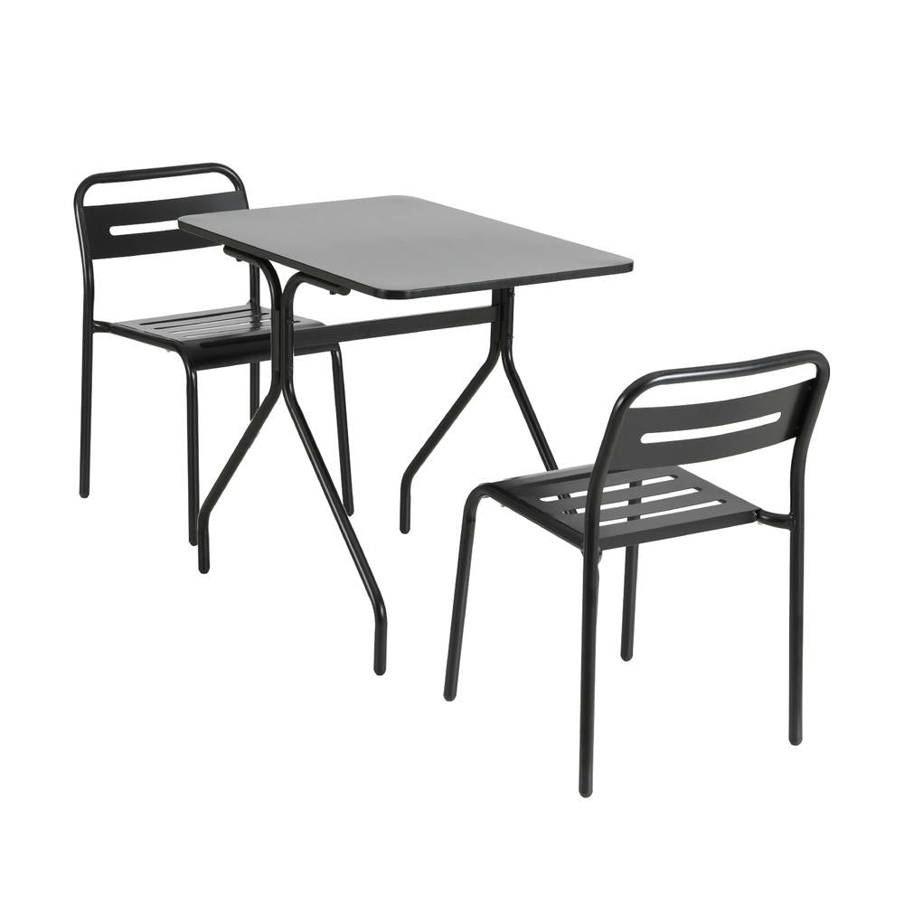 Weather-Resistant Steel 3PC Outdoor Bistro Set - Gardeon