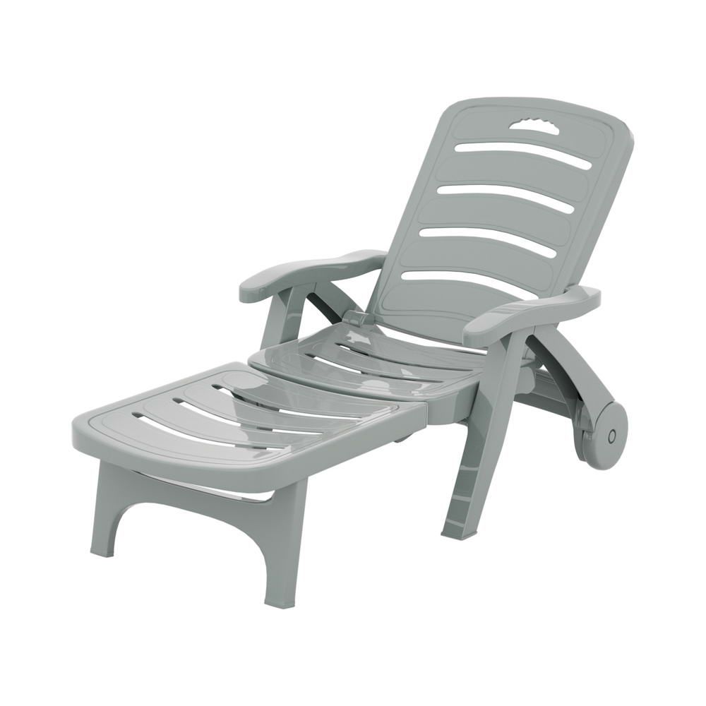 Gardeon 2PC Sun Lounger Folding Recliner Chair Grey