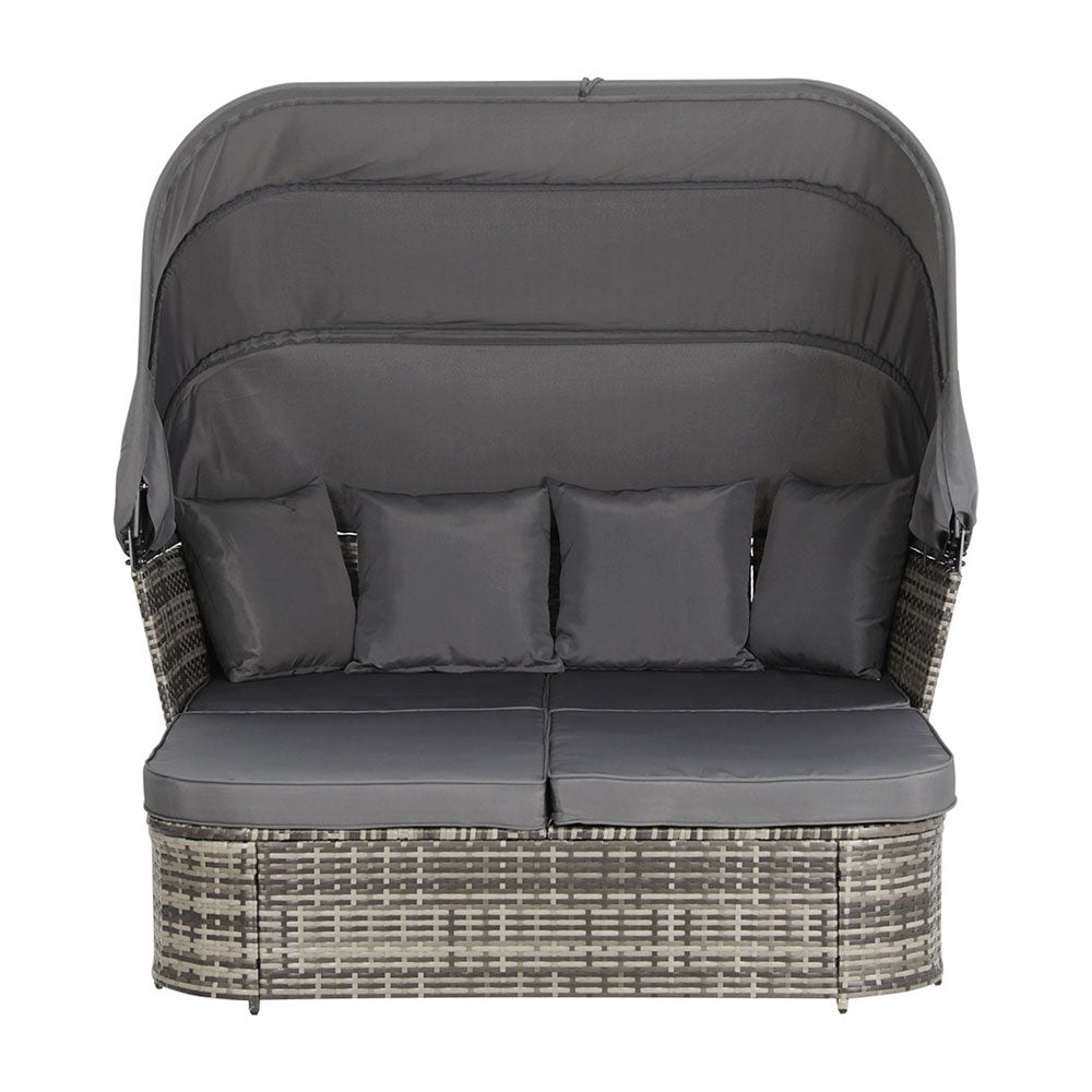 Gardeon Outdoor Day Bed Wicker Sofa Modular Grey