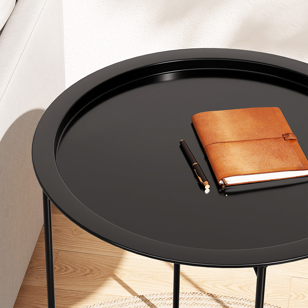 Gardeon Steel Outdoor Side Table Black