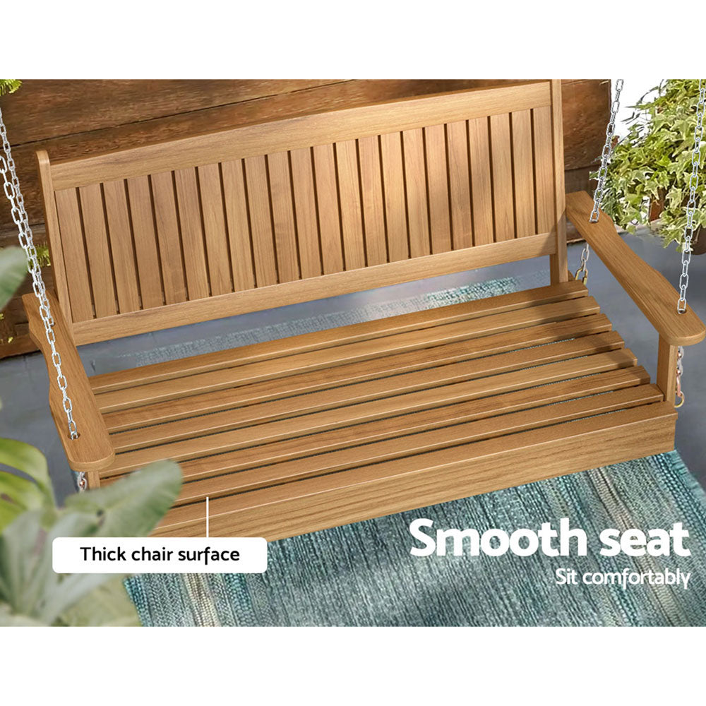 Gardeon 2-Seater Wooden Porch Swing Chair Teak