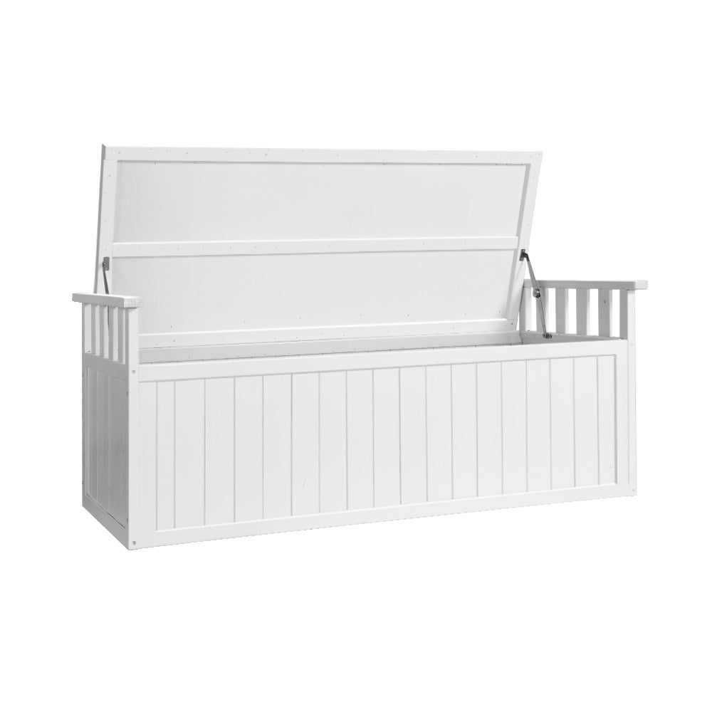 Gardeon 129cm Wooden Outdoor Storage Bench White