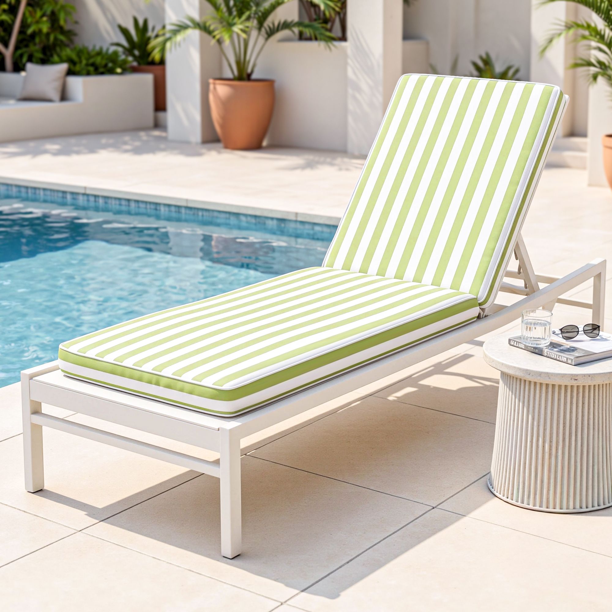 Gardeon Outdoor Chaise Lounge Cushion Lounge Chair Pad Sunbed Mattress Green