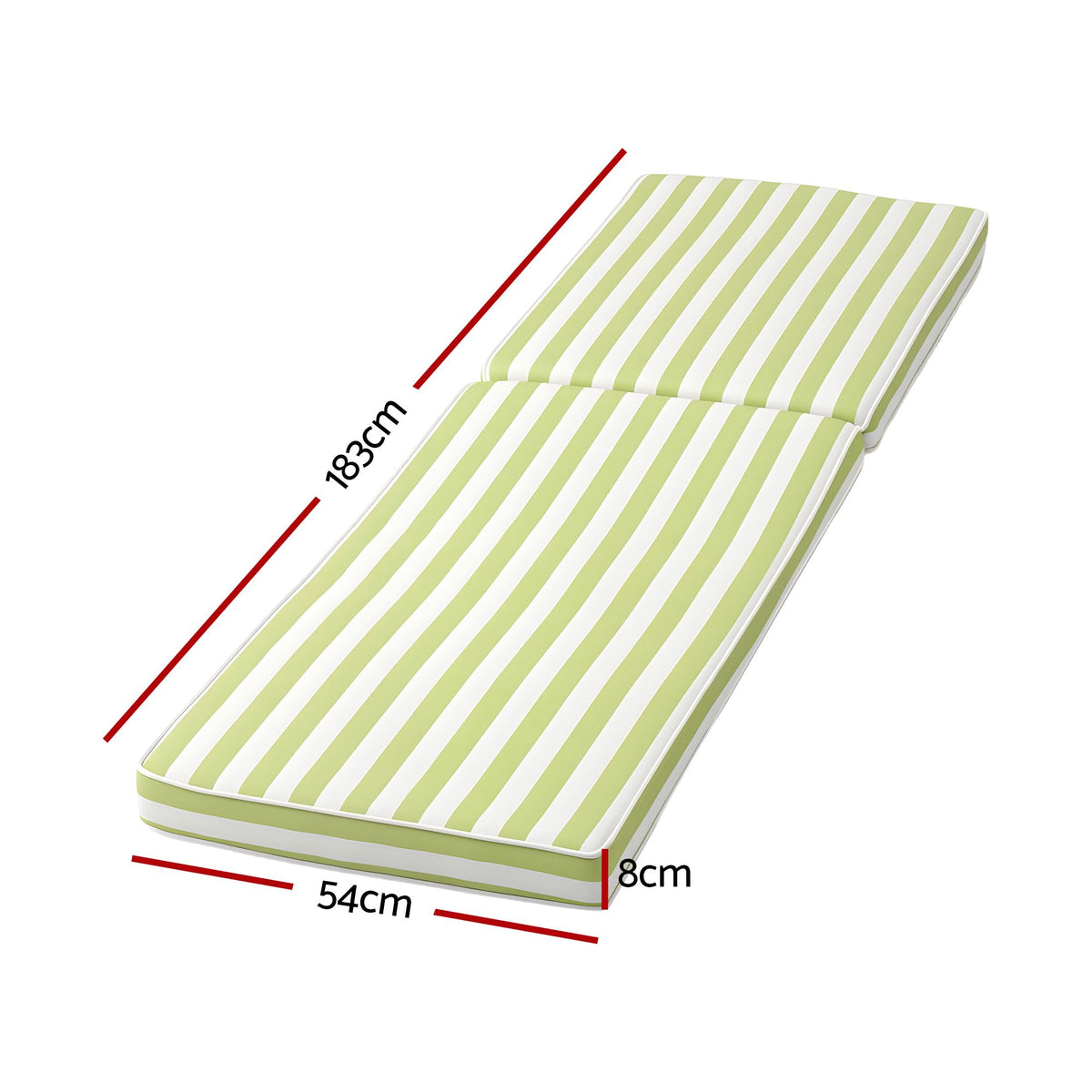 Gardeon Outdoor Chaise Lounge Cushion Lounge Chair Pad Sunbed Mattress Green