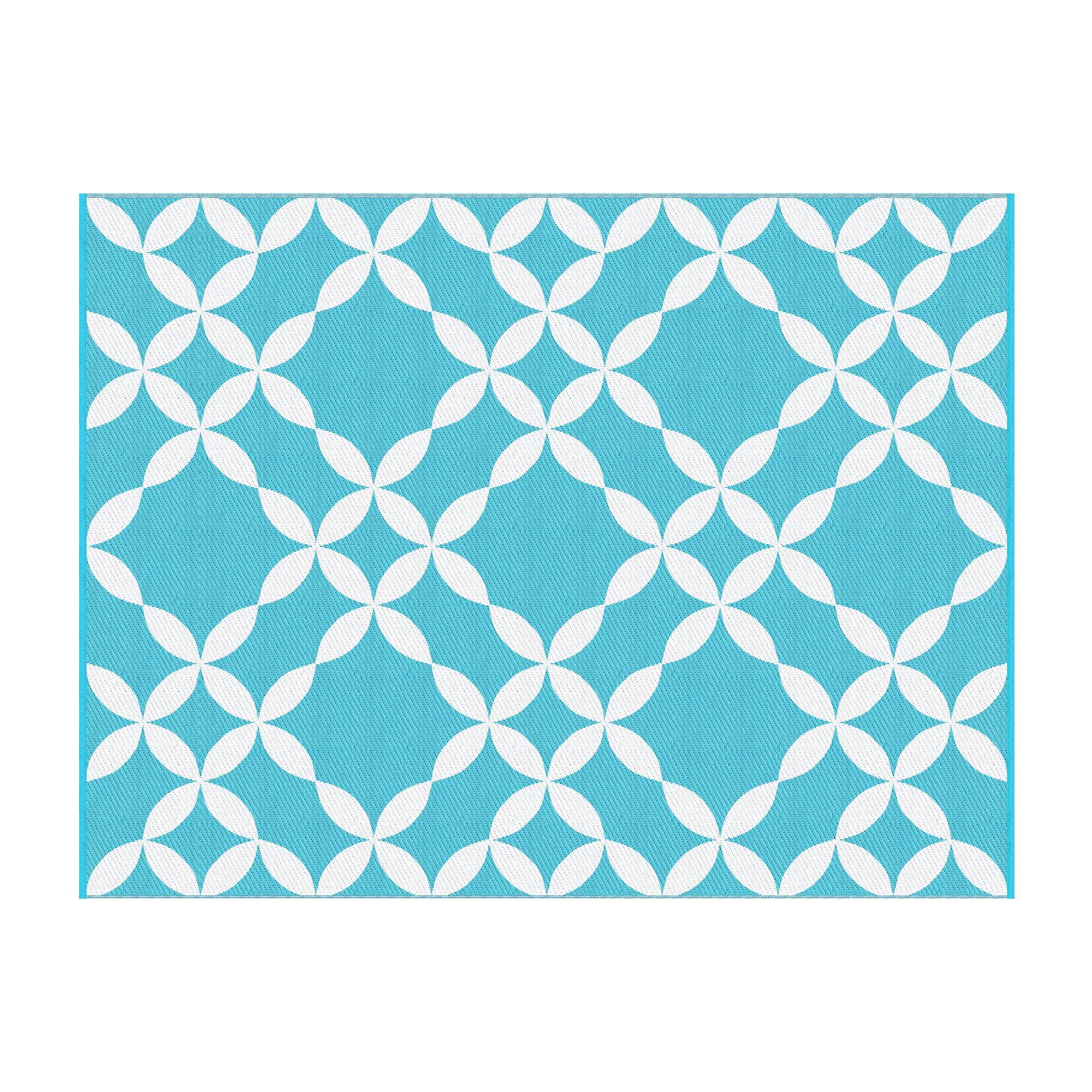 Gardeon Outdoor Rugs 274x366cm Large Carpet Reversible Area Mat PP Dual-Sided Patio Rug Light Blue