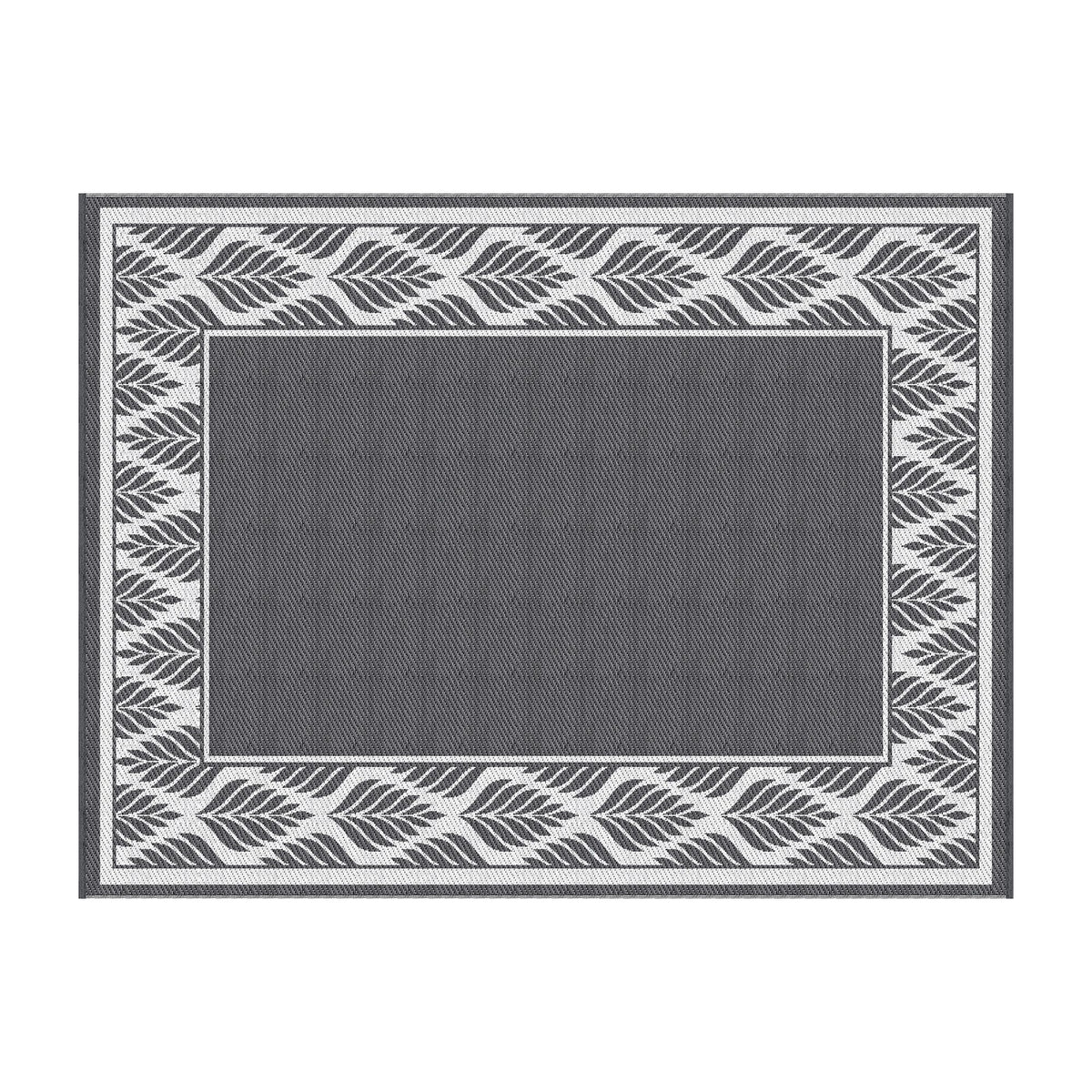 Gardeon Outdoor Rugs 274x366cm Large Carpet Reversible PP Dual-Sided Area Mat Patio Rug Grey