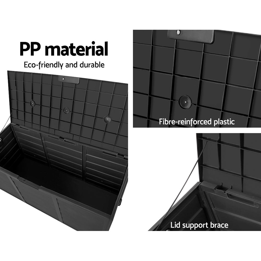 Gardeon 290L Outdoor Storage Box Lockable Black