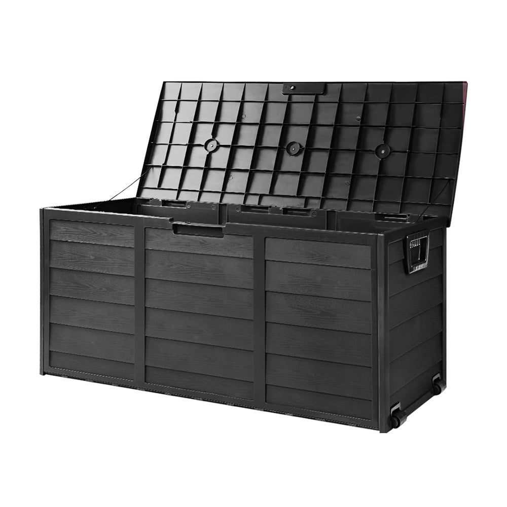 Gardeon 290L Outdoor Storage Box Lockable Black