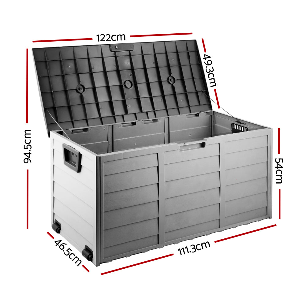 Gardeon 290L Outdoor Storage Box Lockable Black