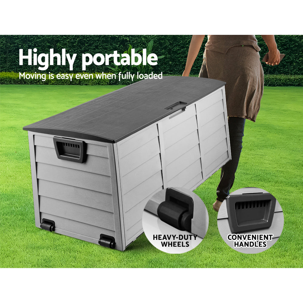 Gardeon 290L Outdoor Storage Box Lockable Black