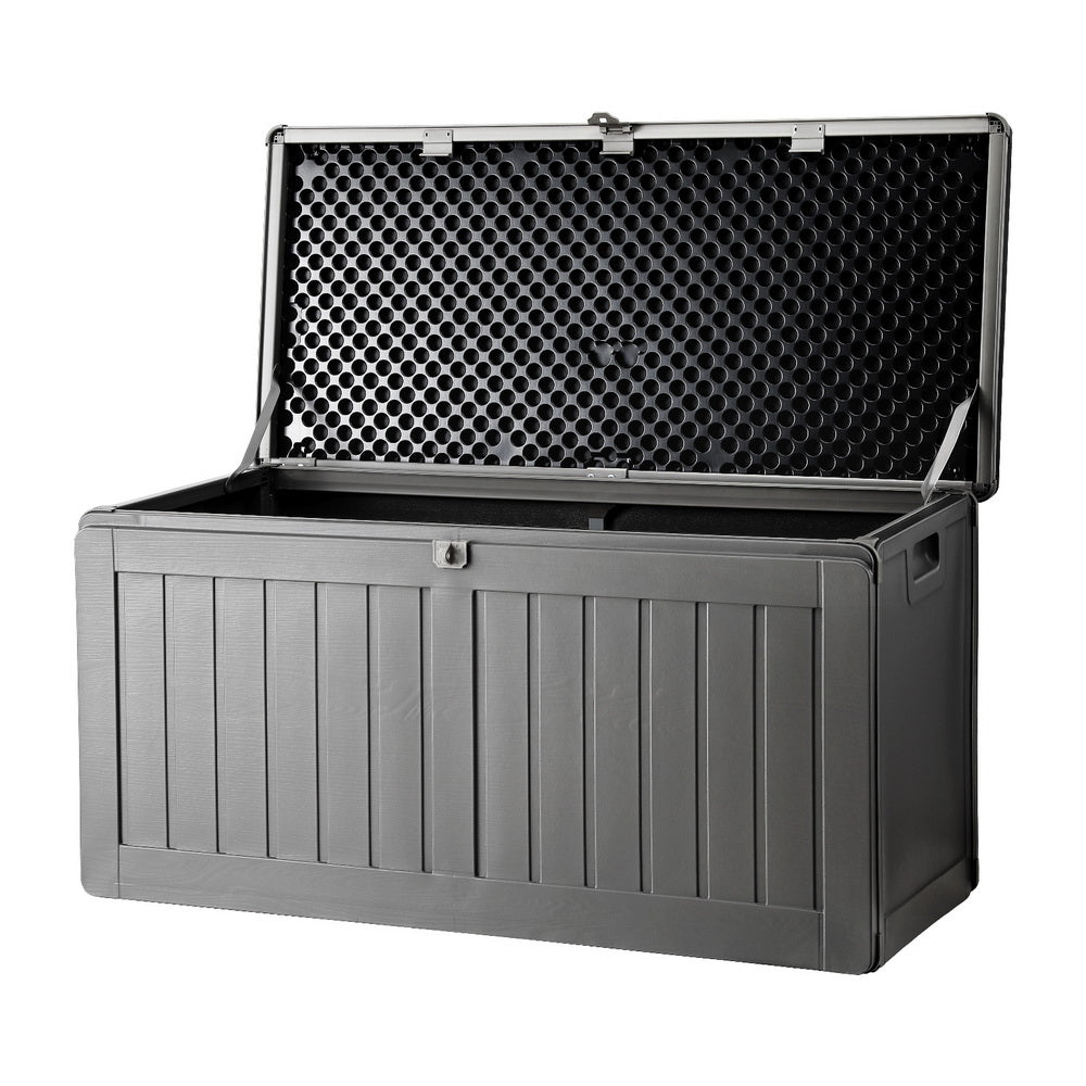 Gardeon 190L Outdoor Storage Box Lockable Garden Bench Black