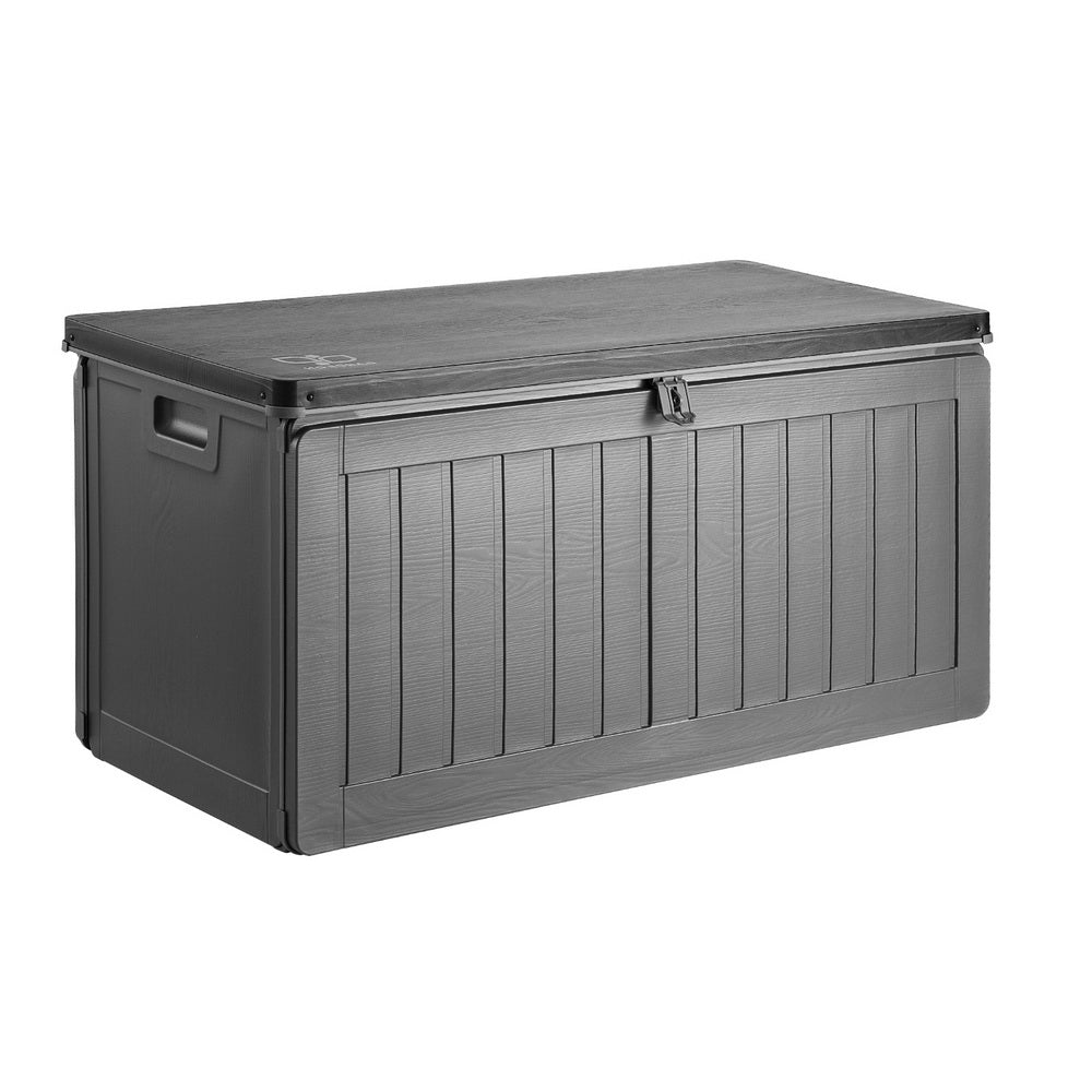 Gardeon 190L Outdoor Storage Box Lockable Garden Bench Black