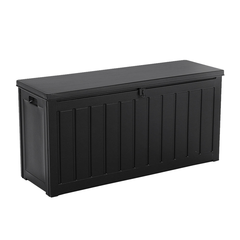 Gardeon 240L Outdoor Storage Box Lockable Garden Bench Black