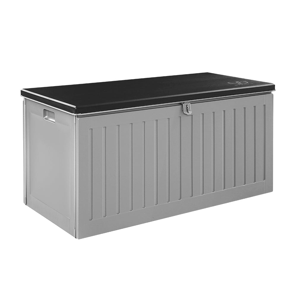 Gardeon 270L Outdoor Storage Box Lockable Garden Bench Grey