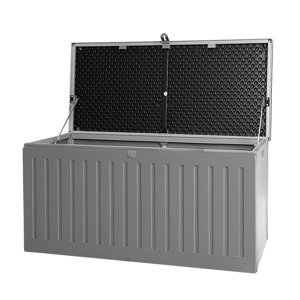 Gardeon 270L Outdoor Storage Box Lockable Garden Bench Grey
