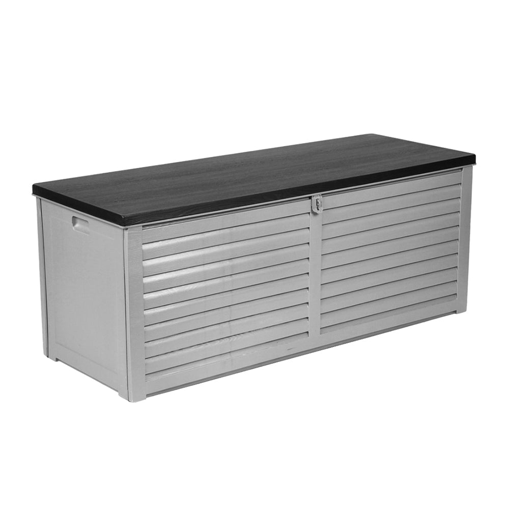 Gardeon 390L Outdoor Storage Box Lockable Garden Bench Black