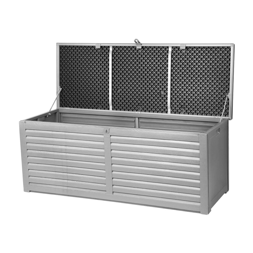 Gardeon 390L Outdoor Storage Box Lockable Garden Bench Black