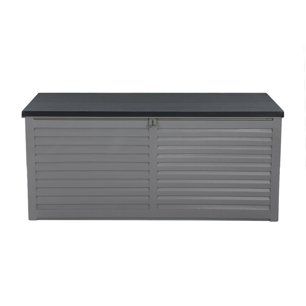 Gardeon 490L Outdoor Storage Box Lockable Garden Bench Black