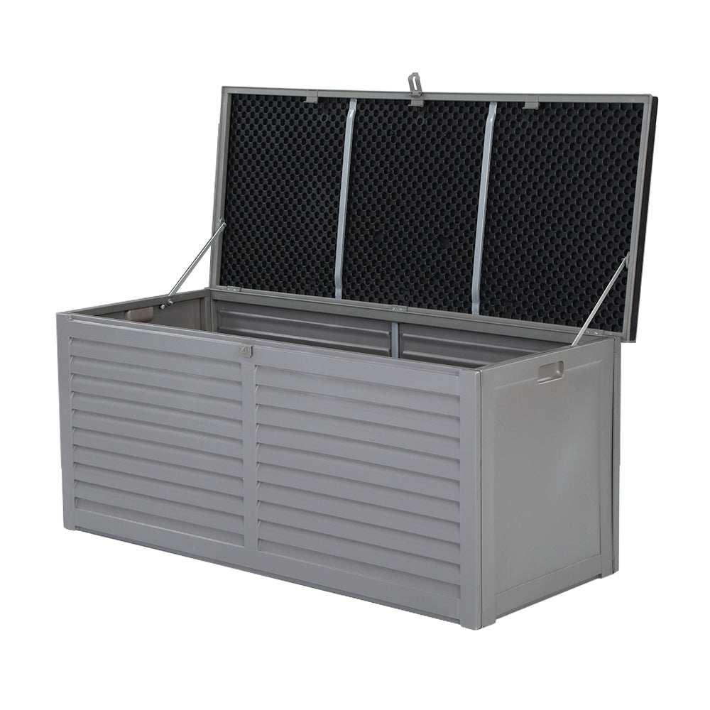 Gardeon 490L Outdoor Storage Box Lockable Garden Bench Black