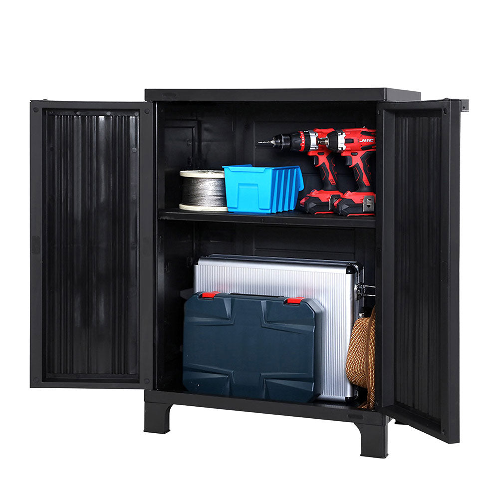 Gardeon 92cm Outdoor Storage Cabinet Lockable Black