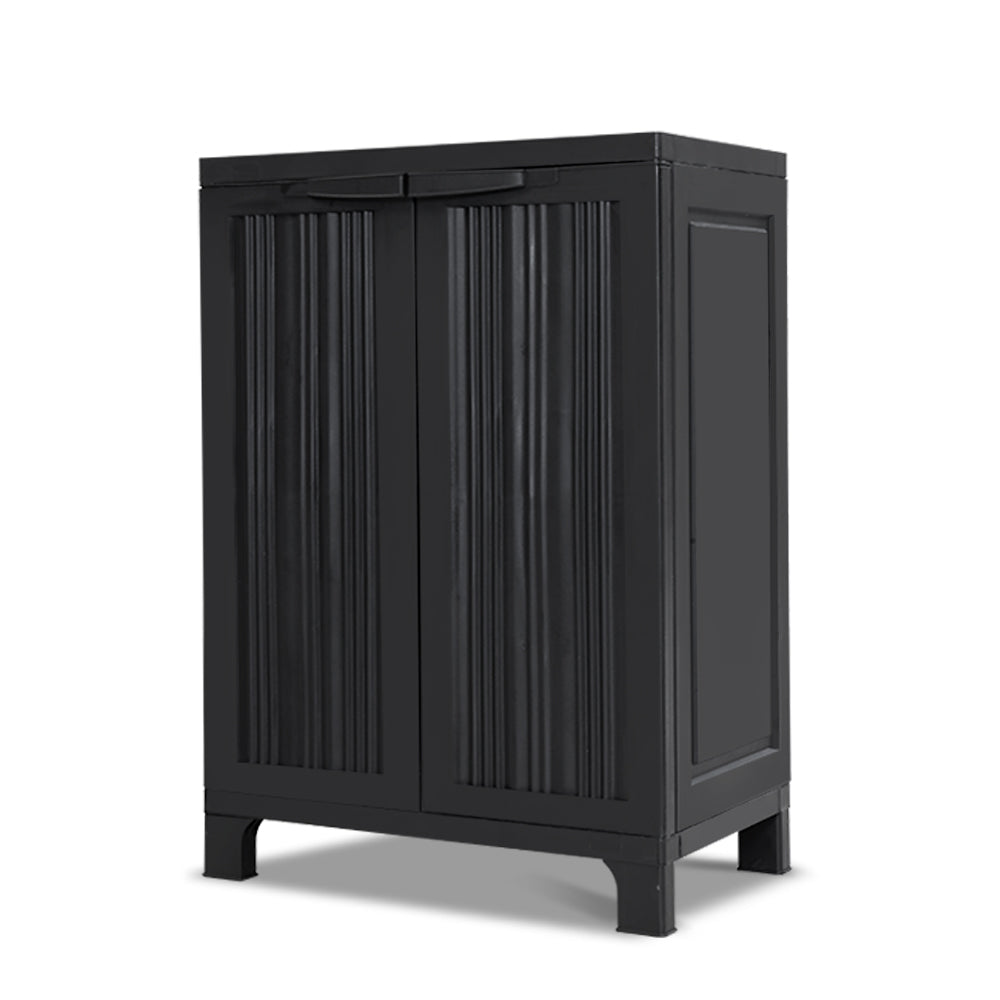 Gardeon 92cm Outdoor Storage Cabinet Lockable Black