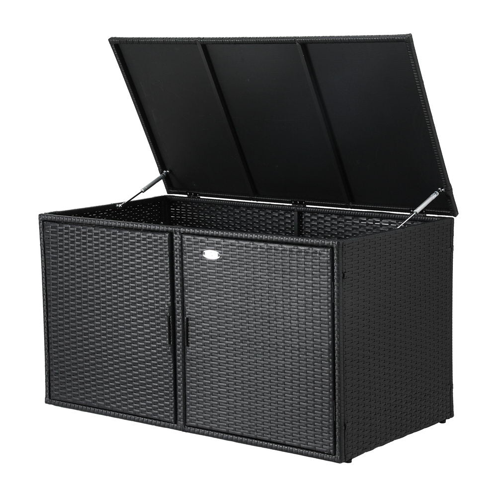 Gardeon Outdoor Wicker Storage Cabinet Black