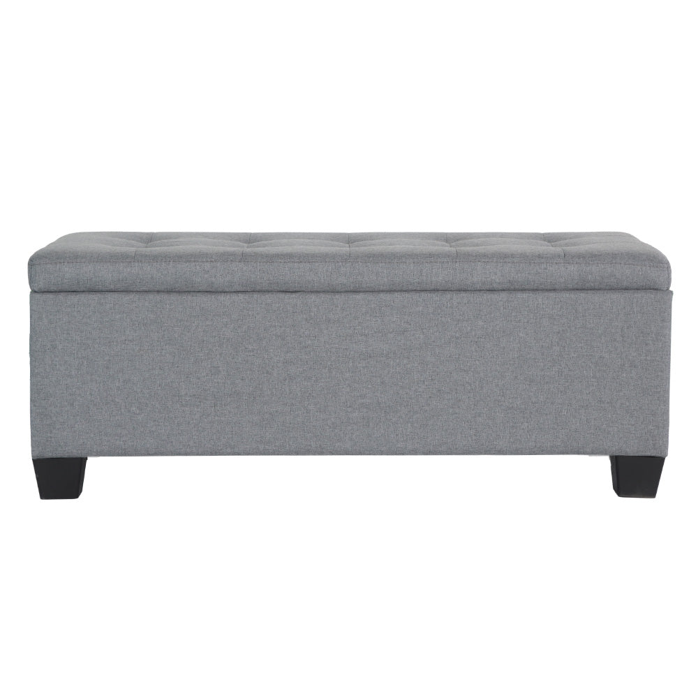Artiss 97cm Storage Ottoman Blanket Box Linen Grey