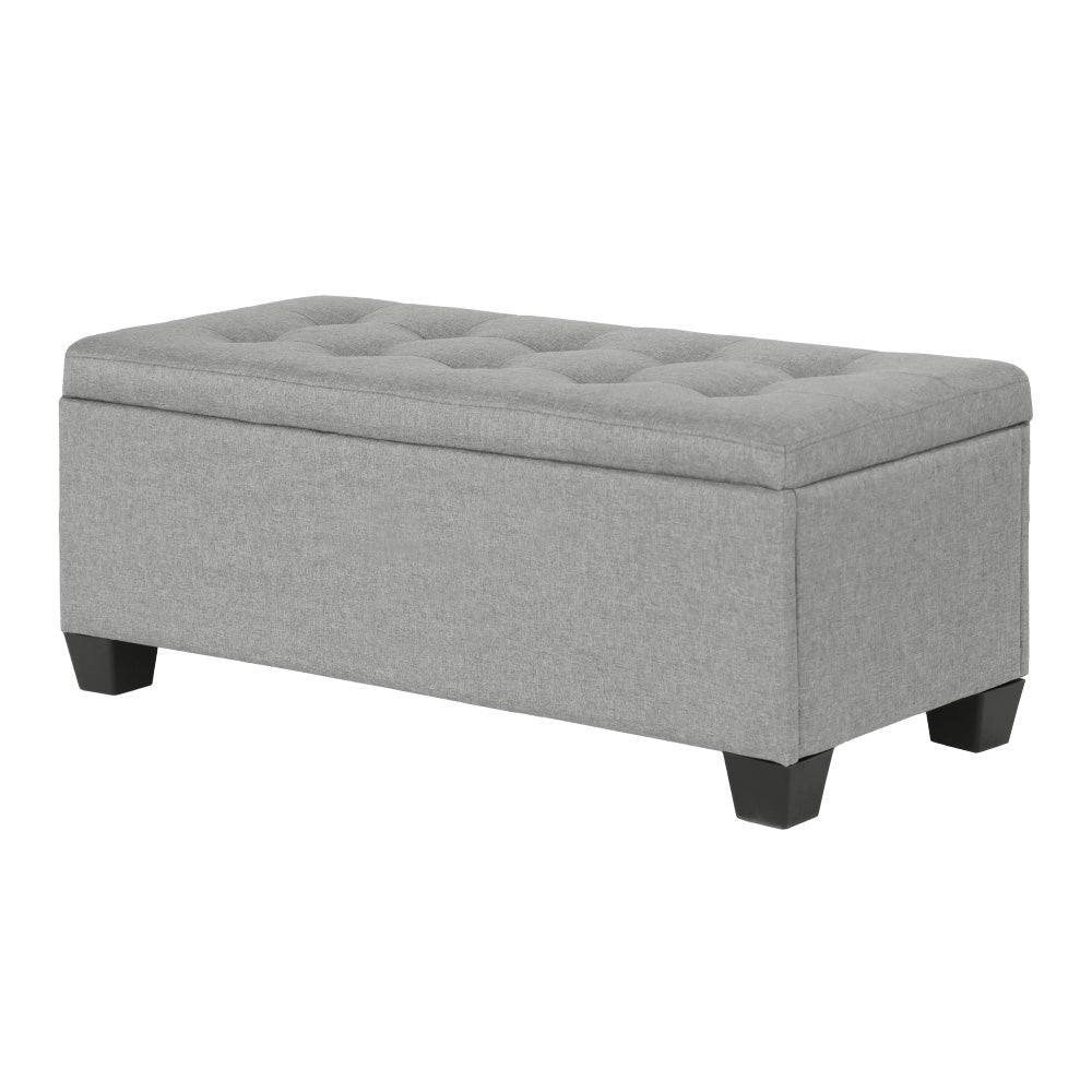 Artiss 97cm Linen Storage Ottoman Blanket Box Light Grey