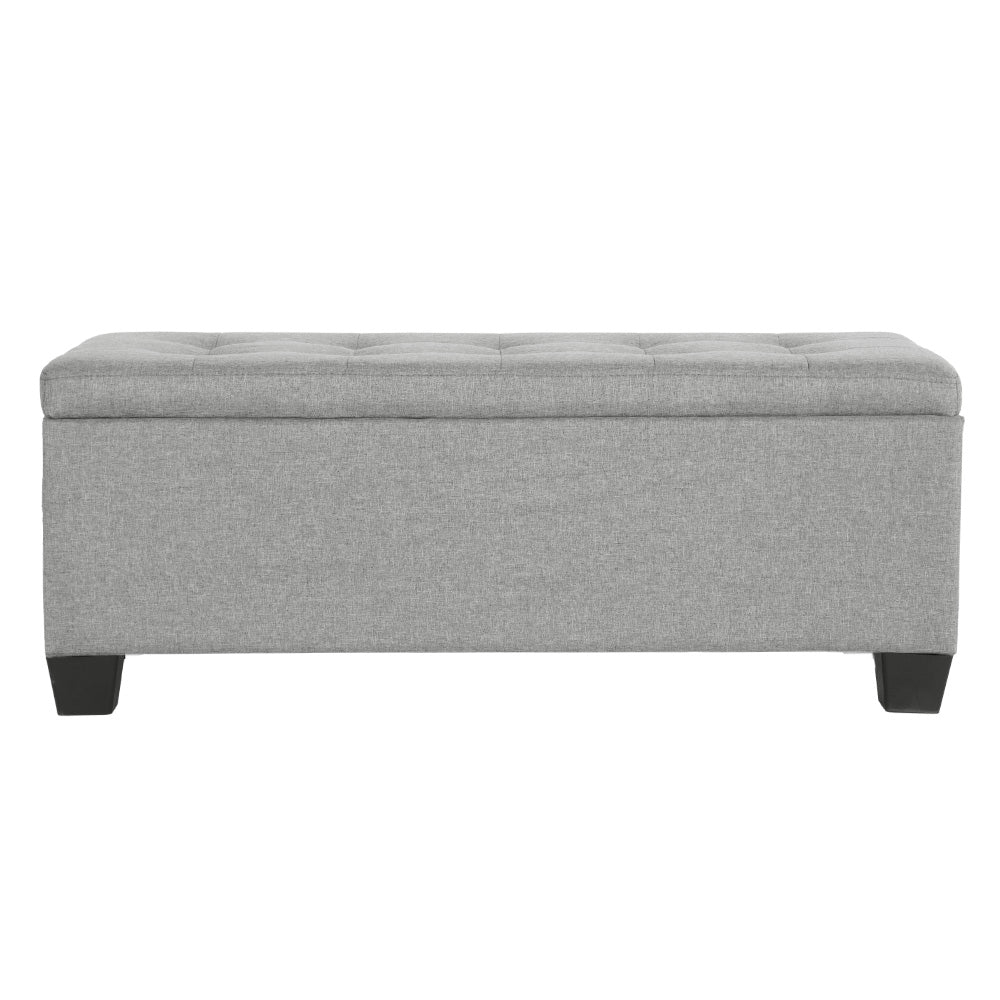 Artiss 97cm Linen Storage Ottoman Blanket Box Light Grey