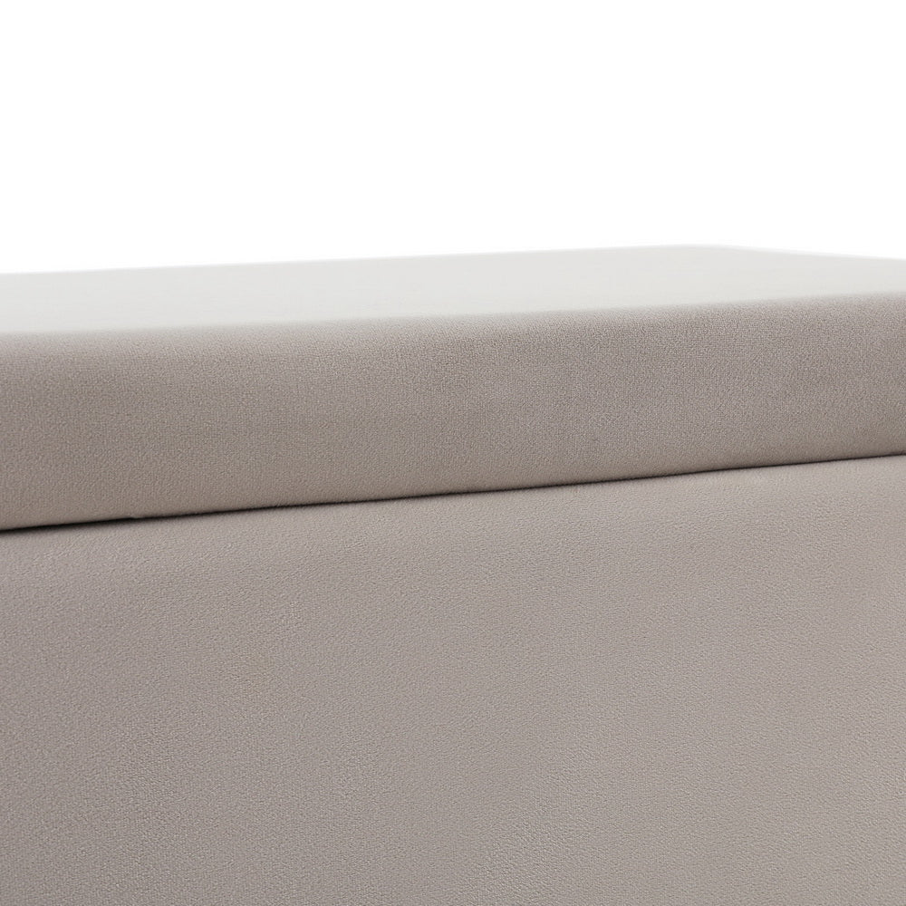 Artiss 97cm Velvet Storage Ottoman Blanket Box Taupe
