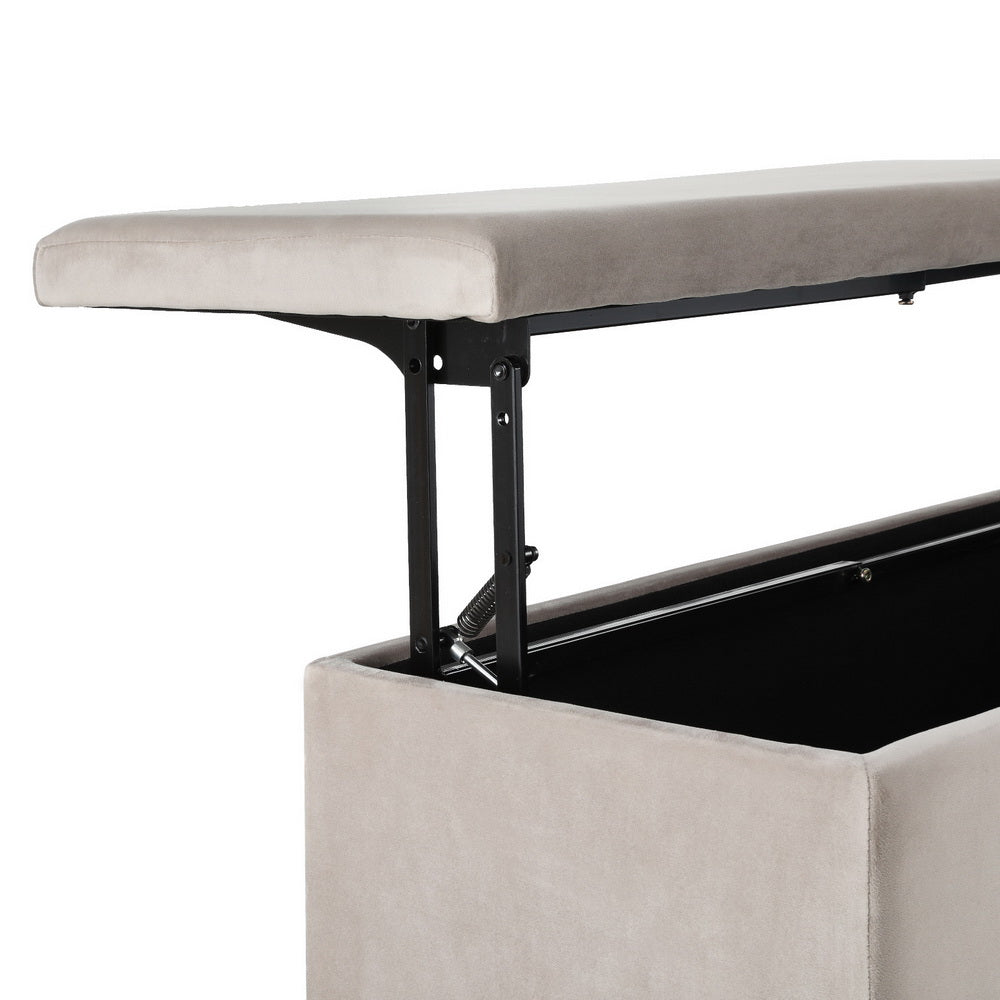 Artiss 97cm Velvet Storage Ottoman Blanket Box Taupe