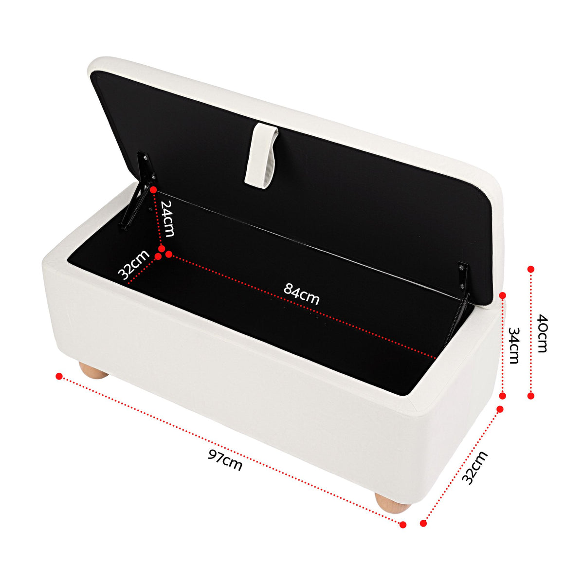 Artiss Velvet Storage Ottoman Bench Blanket Box 97cm Beige