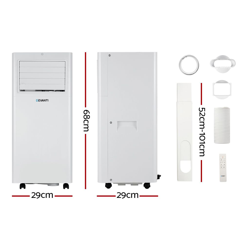Devanti Portable Air Conditioner 7000BTU with Dehumidifier and Fan