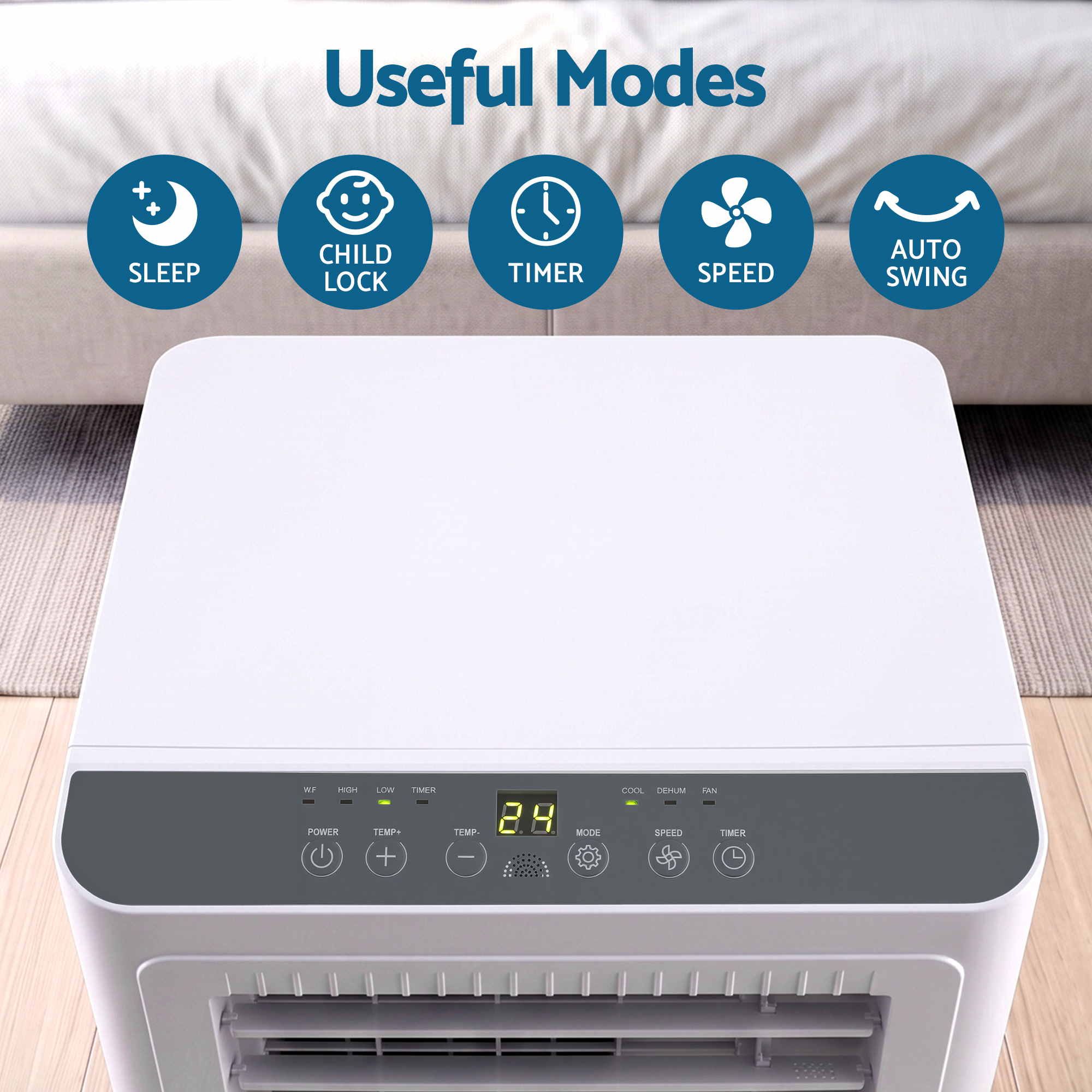 Devanti Portable Air Conditioner 5000 BTU 3-in-1 with Remote Control