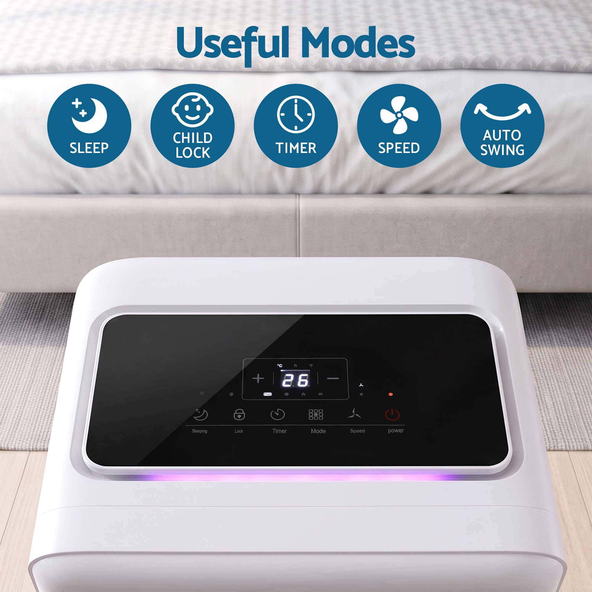Devanti Portable Air Conditioner 9000 BTU 3-in-1 with Remote Control