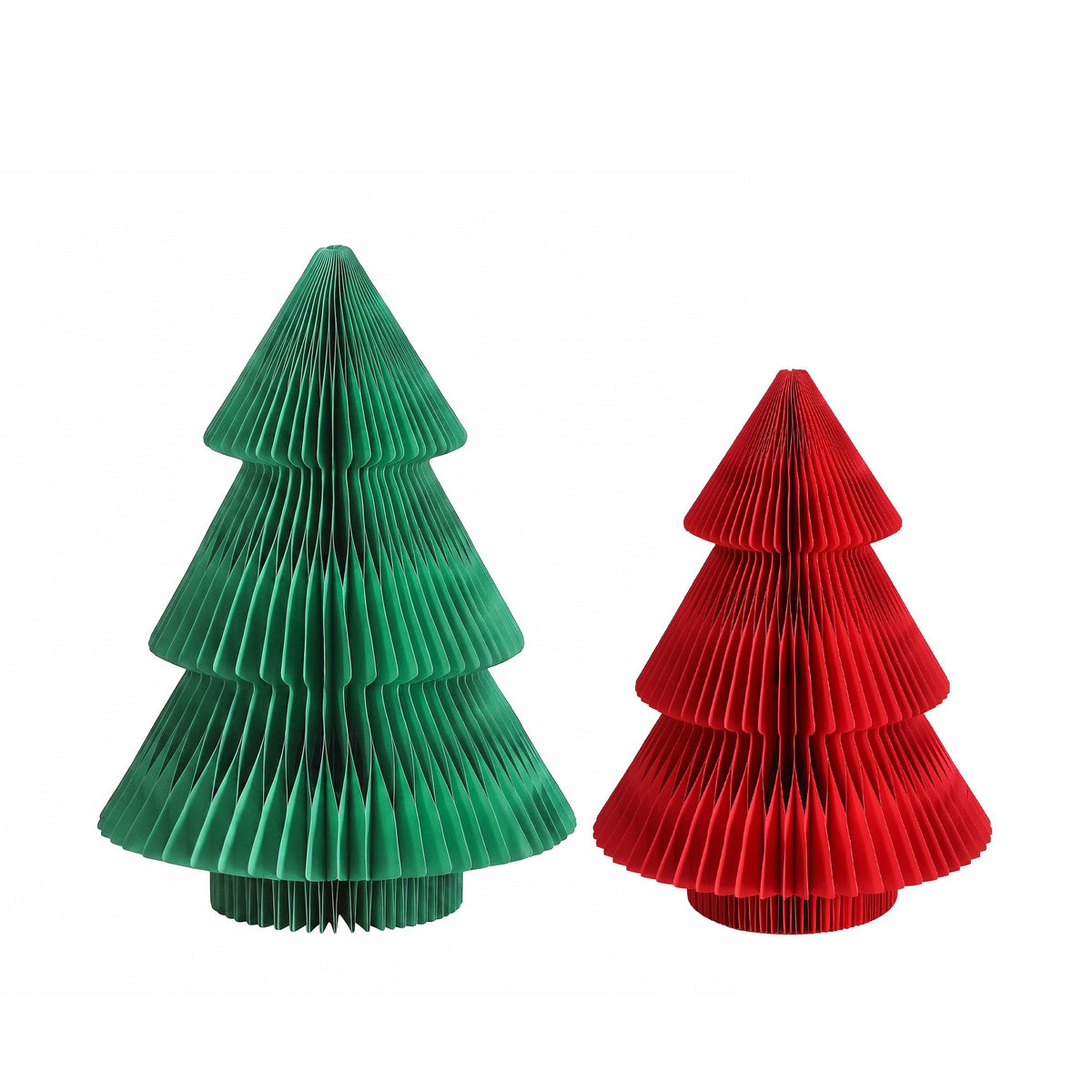 Jingle Jollys 2PCS Folding Tabletop Christmas Tree Set Red & Green