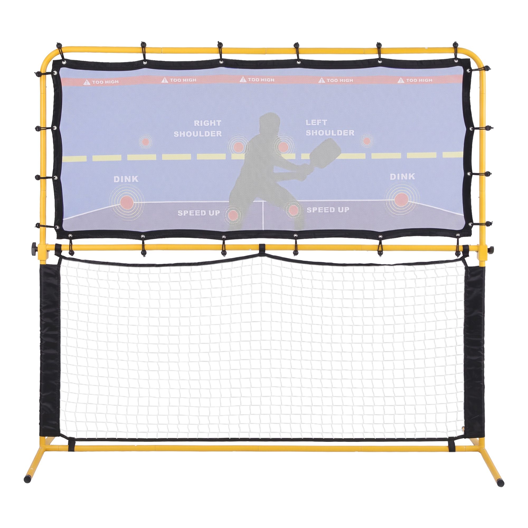 Everfit Pickleball Net Rebounder Portable Training Practice 6FT Black Yellow