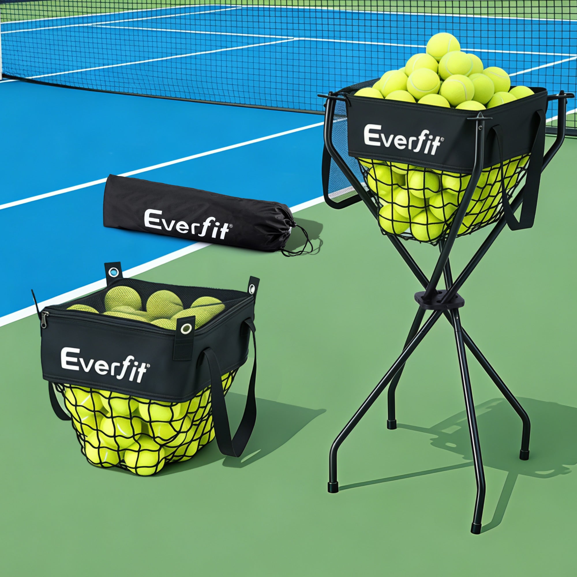 Everfit Portable Ball Cart Foldable Pickleball Tennis Baseball Softball
