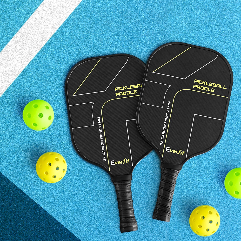 Everfit 40cm Pickleball Paddles Set Carbon Fibre Black