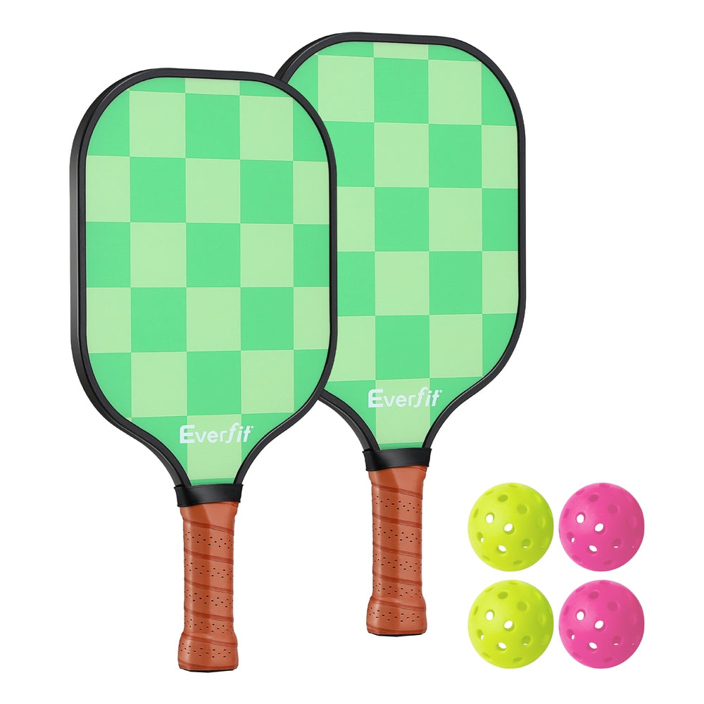 Everfit Tournament Pickleball Paddle Set Fiberglass 2PCS with Balls & Bag