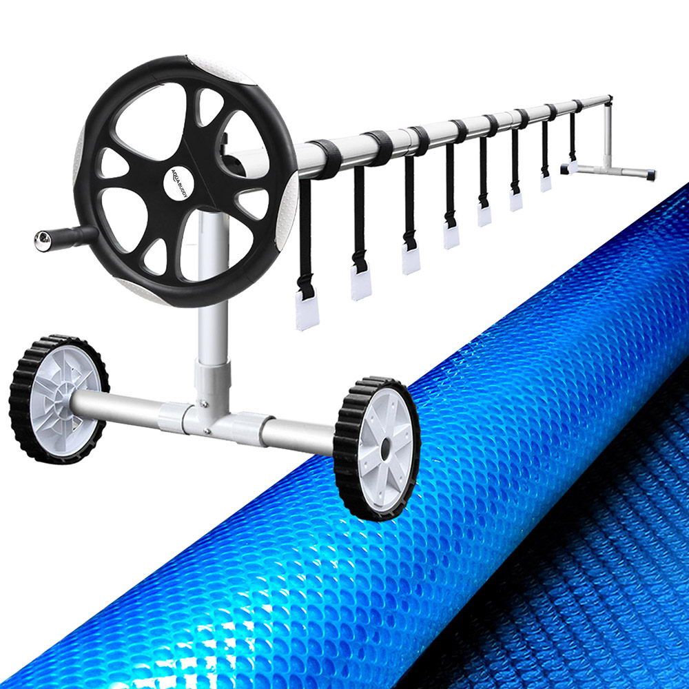 Aquabuddy Solar Pool Cover 10x4m 500 Micron Blue Roller
